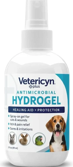 Vetericyn Plus Antimicrobial Wound & Skin Hydrogel Spray For Pets