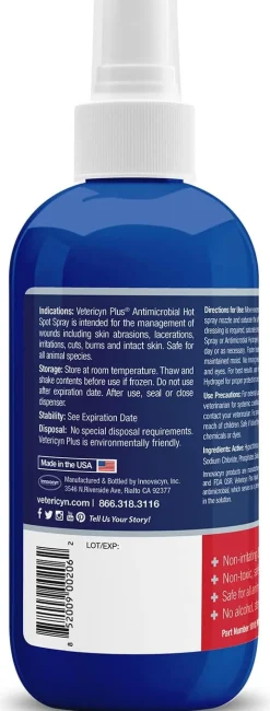 Vetericyn Plus Antimicrobial Hot Spot Spray For Dogs & Cats (8 oz)