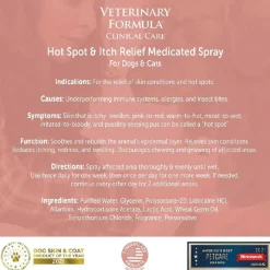 Veterinary Formula Clinical Care Hot Spot & Itch Relief Medicated Spray For Dogs & Cats (8 oz)