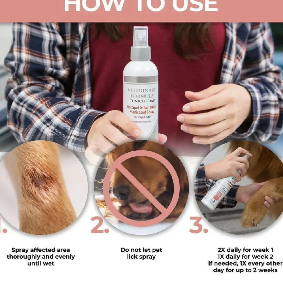 Veterinary Formula Clinical Care Hot Spot & Itch Relief Medicated Spray For Dogs & Cats (8 oz)