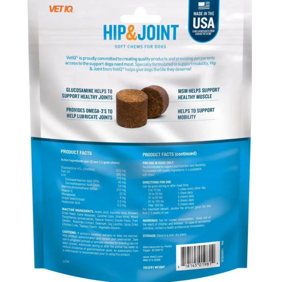 VetIQ Hip & Joint Soft Chew Supplement for Dogs (60 count)