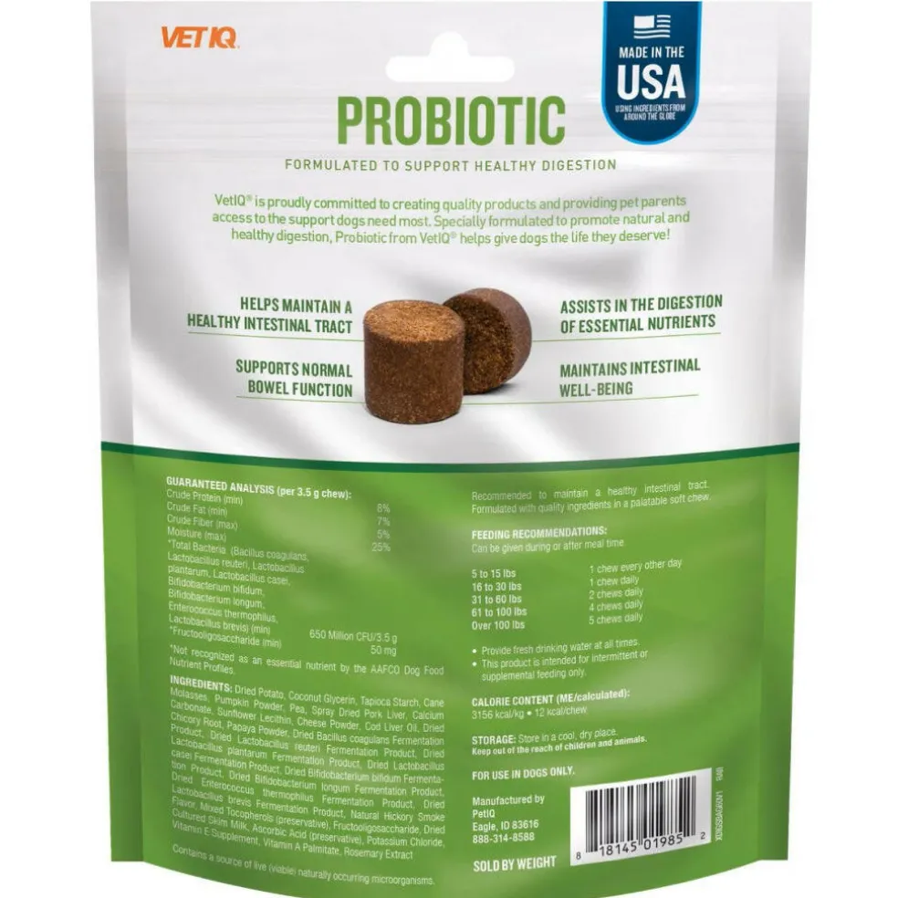 VetIQ Probiotic Soft Chew Supplement for Dogs (60 soft chews)