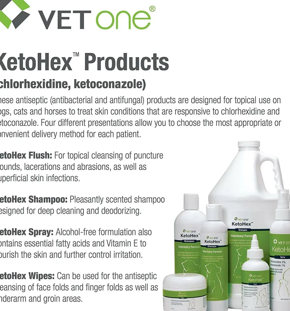 VetOne KetoHex Flush for Dogs, Cats & Horses, 4 fl oz