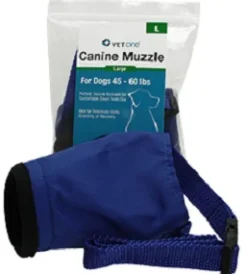 VetOne Nylon Padded Canine Muzzle, Large (45-60 lbs)