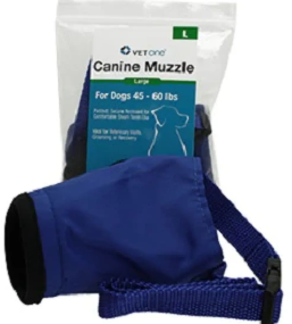 VetOne Nylon Padded Canine Muzzle, Large (45-60 lbs)