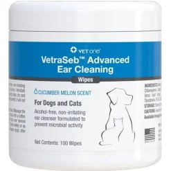 VetOne VetraSeb Advanced Ear Cleaning Wipes For Pets (100 ct)