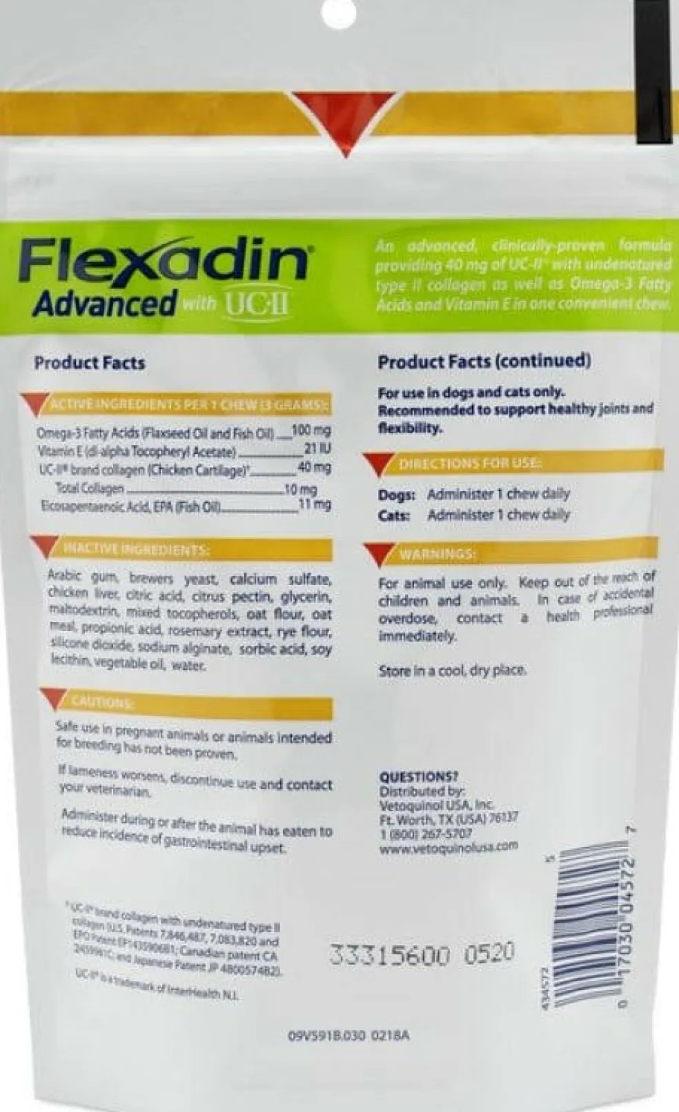 Vetoquinol Flexadin Advanced Chews with UC-II