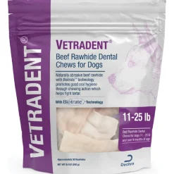 Vetradent Beef Rawhide Dental Chews for Medium Dogs (11-25 lbs)