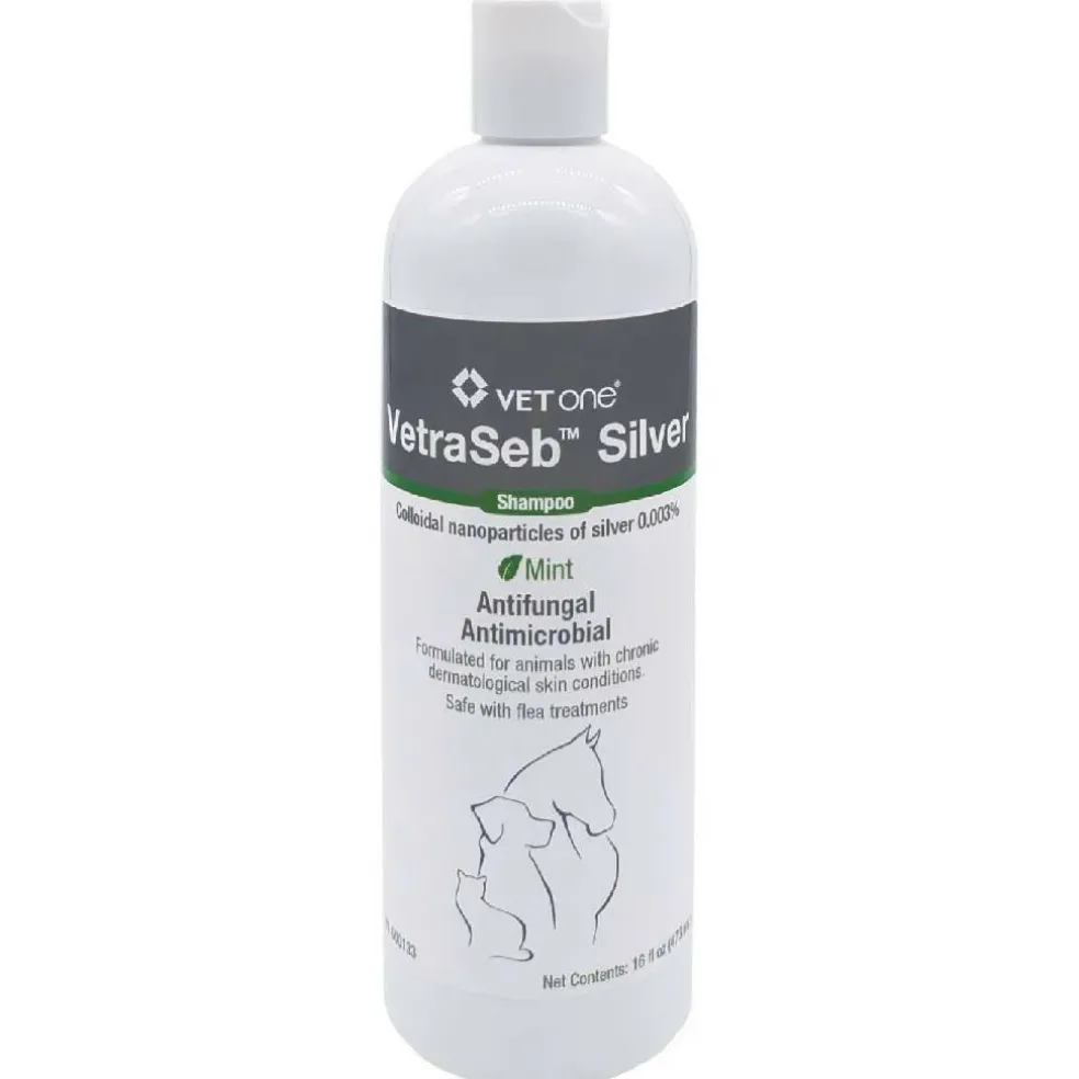 VetraSeb Silver Antimicrobial Shampoo, Mint For Dogs & Cats (16 oz)