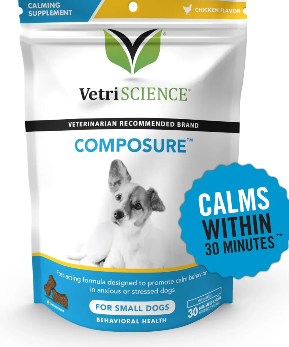 VetriScience Composure Chicken Liver Flavored Chews for Small Dogs (30ct)