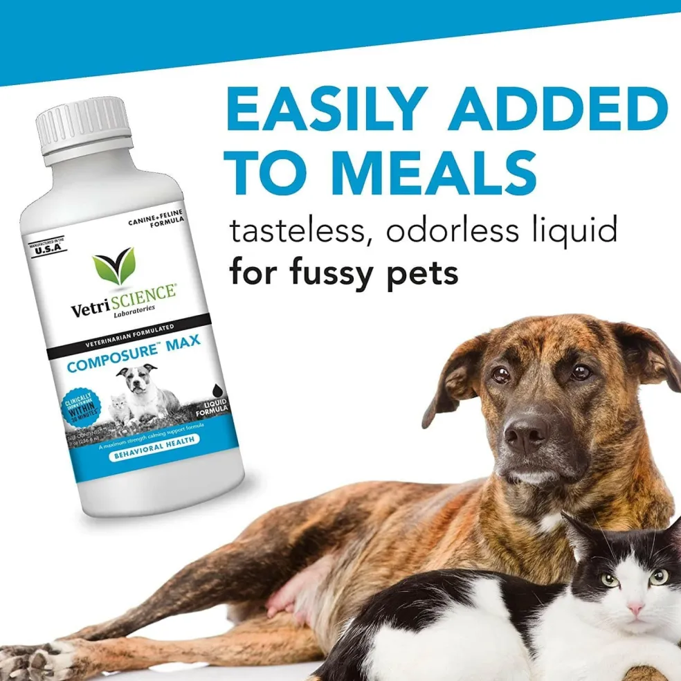 VetriScience Composure Liquid Calming Supplement for Cats & Dogs (8 oz)