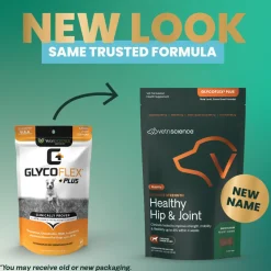 VetriScience Extra Strength Healthy Hip & Joint GlycoFlex Plus for Small Dogs, Duck Flavor (60 Chews)