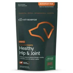 VetriScience Extra Strength Healthy Hip & Joint GlycoFlex Plus for Small Dogs, Duck Flavor (60 Chews)