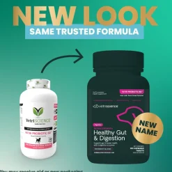 VetriScience Extra Strength Healthy Gut & Digestion Tablets for Dogs (120 Chewable Tablets)