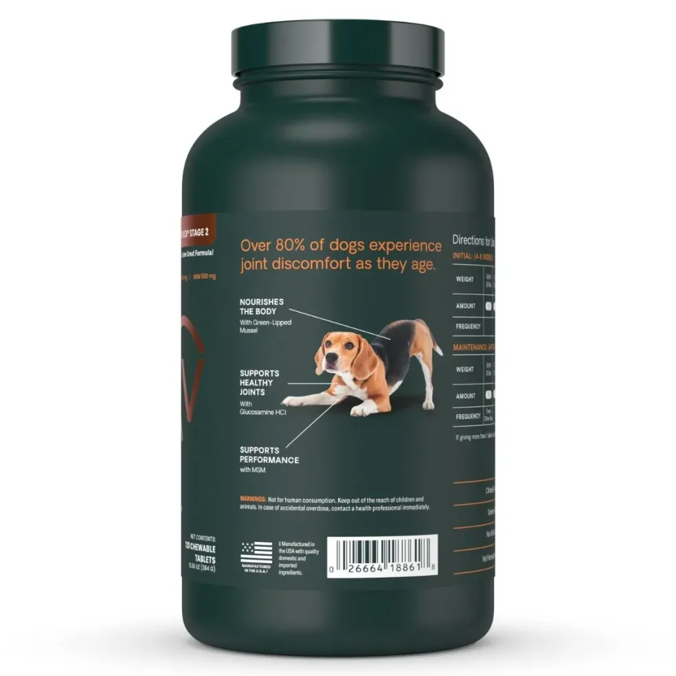 VetriScience GlycoFlex 2 Joint Supplement for Dogs (120 chewable tablets)