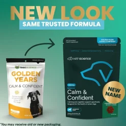 VetriScience Golden Years Calm & Confident Behavior Chew Supplement for Senior Dogs (60 chews)