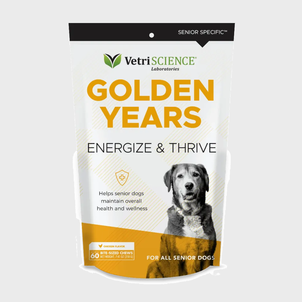 VetriScience Golden Years Energize and Thrive Multivitamin for Senior Dogs (60 soft chews)