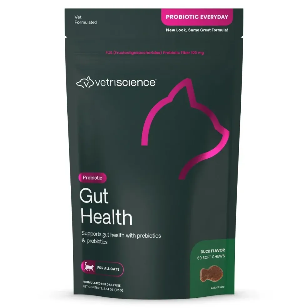 VetriScience Gut Healthy Probiotic Everyday Supplement for Cats (60 chews)