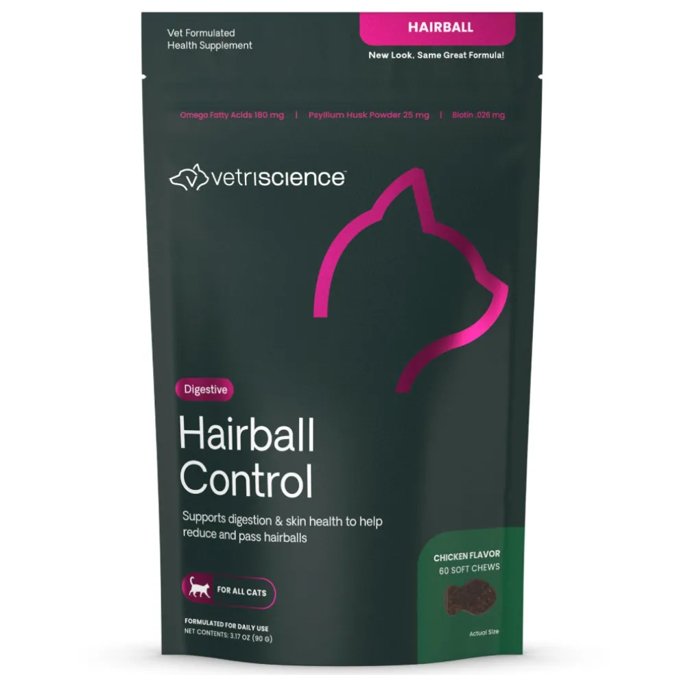 VetriScience Hairball Control Chews for Cats (60 Soft Chews)