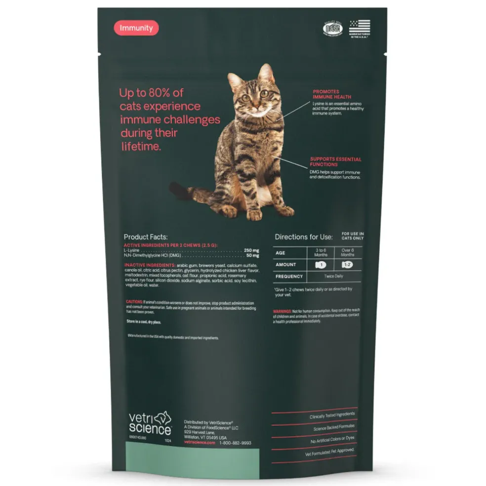 VetriScience Healthy Immunity Lysine Plus Chews for Cats