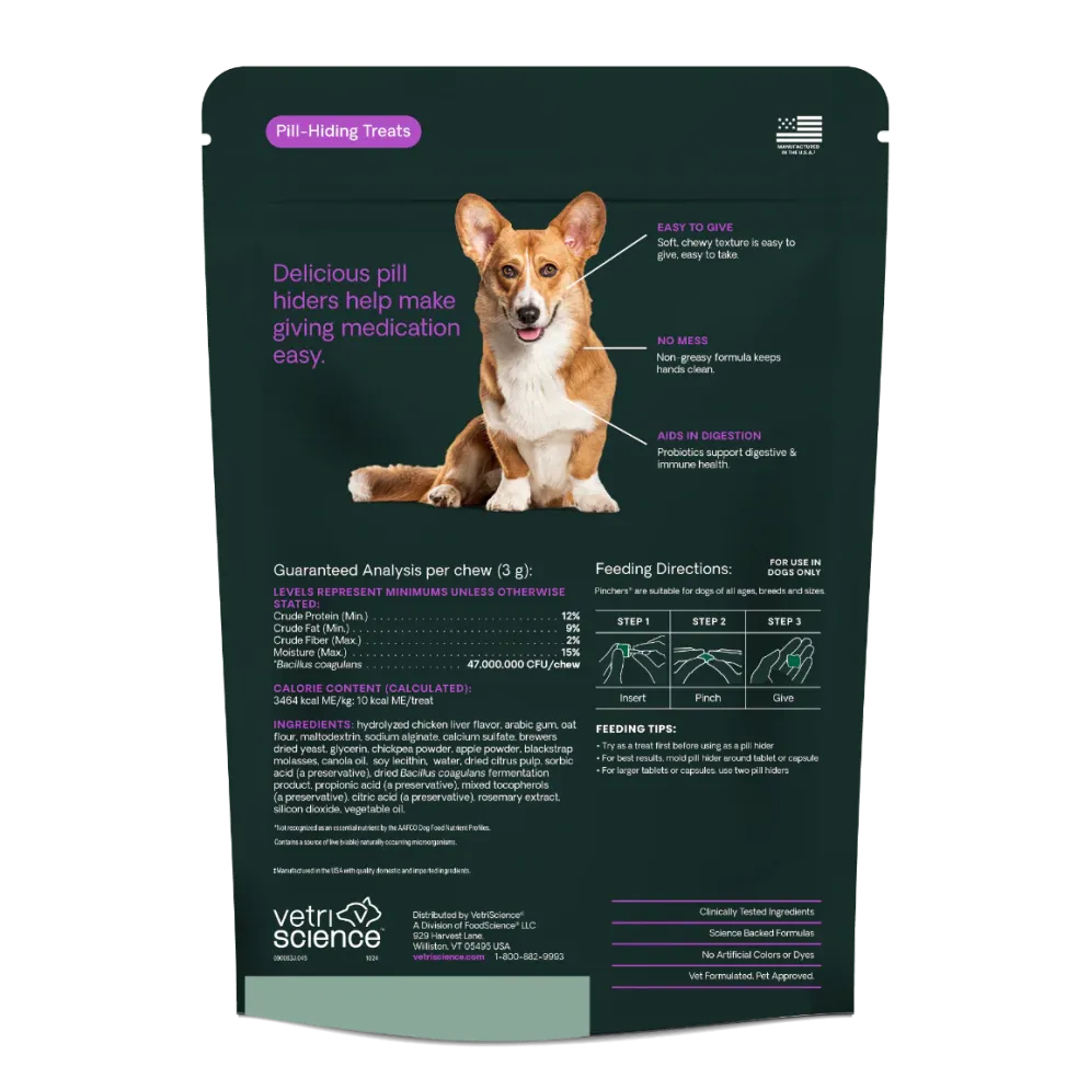 VetriScience Pinchers Pill Hiding Treats for Dogs, Chicken (45 ct)
