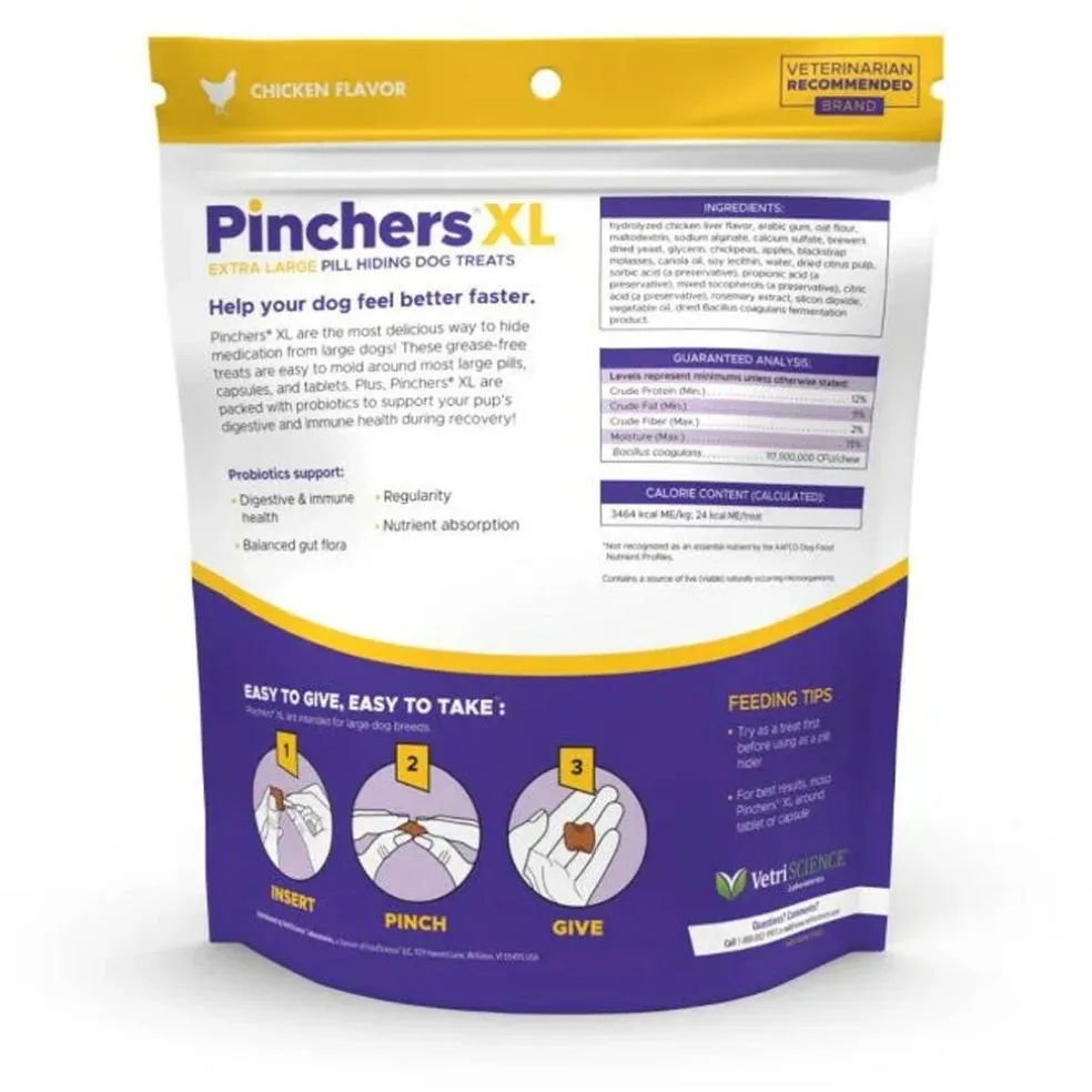 VetriScience Pinchers X-Large Pill Hiding Treats for Dogs, Chicken Flavor