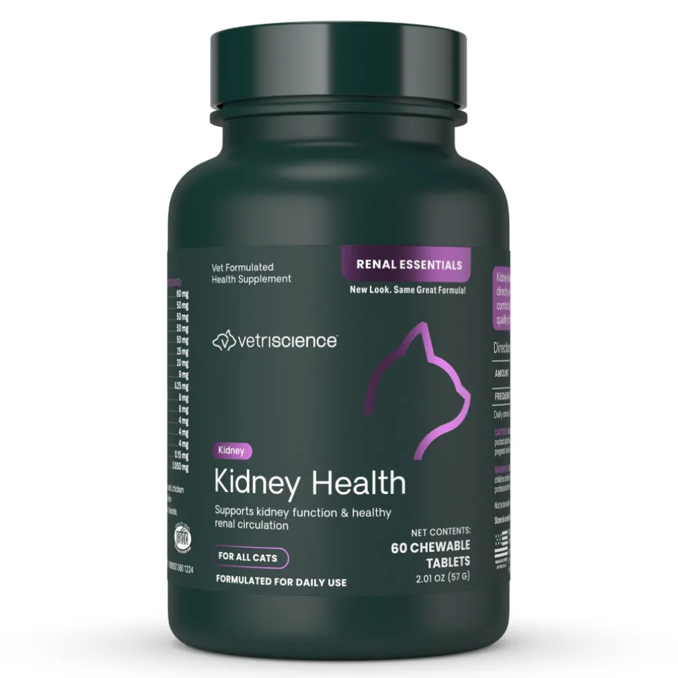 VetriScience Renal Essentials Kidney Supplement for Cats (60 chewable tablets)