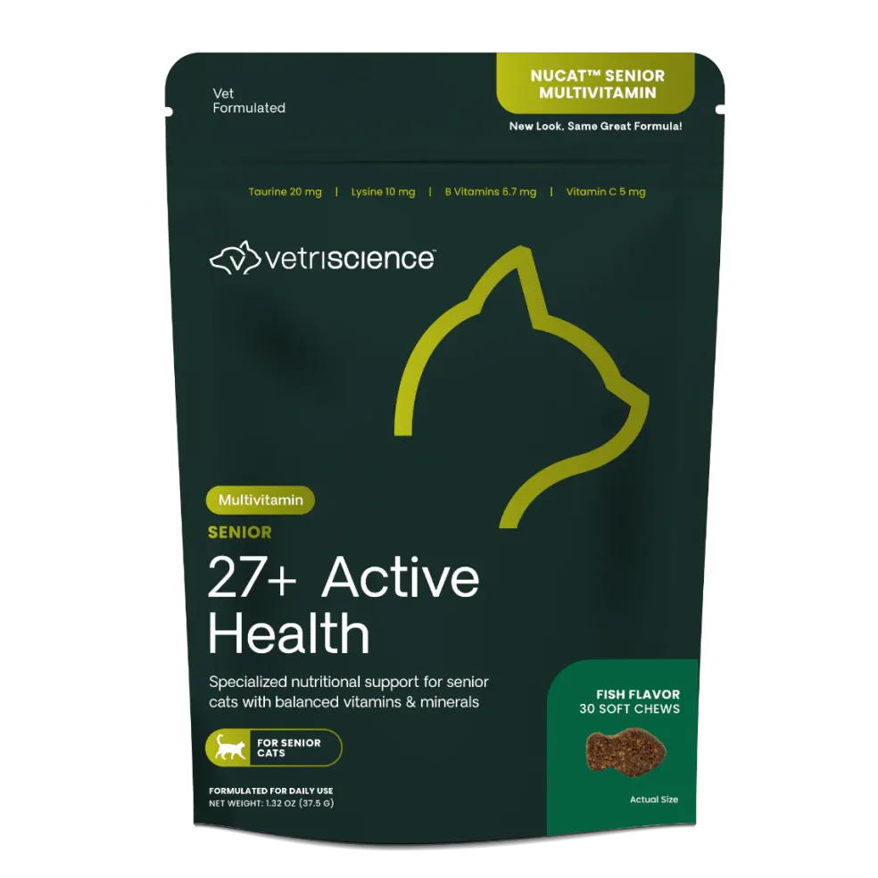 VetriScience Seninior 27+ Active Health NuCat Senior Multivitamin for Cats (30 soft chews)