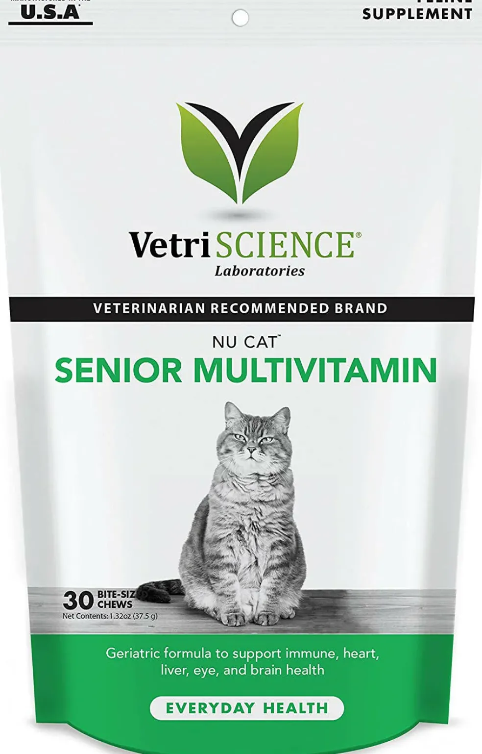 VetriScience Seninior 27+ Active Health NuCat Senior Multivitamin for Cats (30 soft chews)