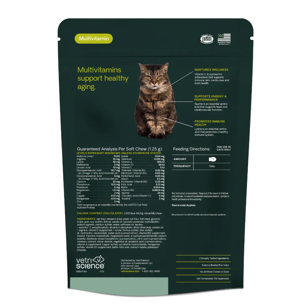 VetriScience Seninior 27+ Active Health NuCat Senior Multivitamin for Cats (30 soft chews)