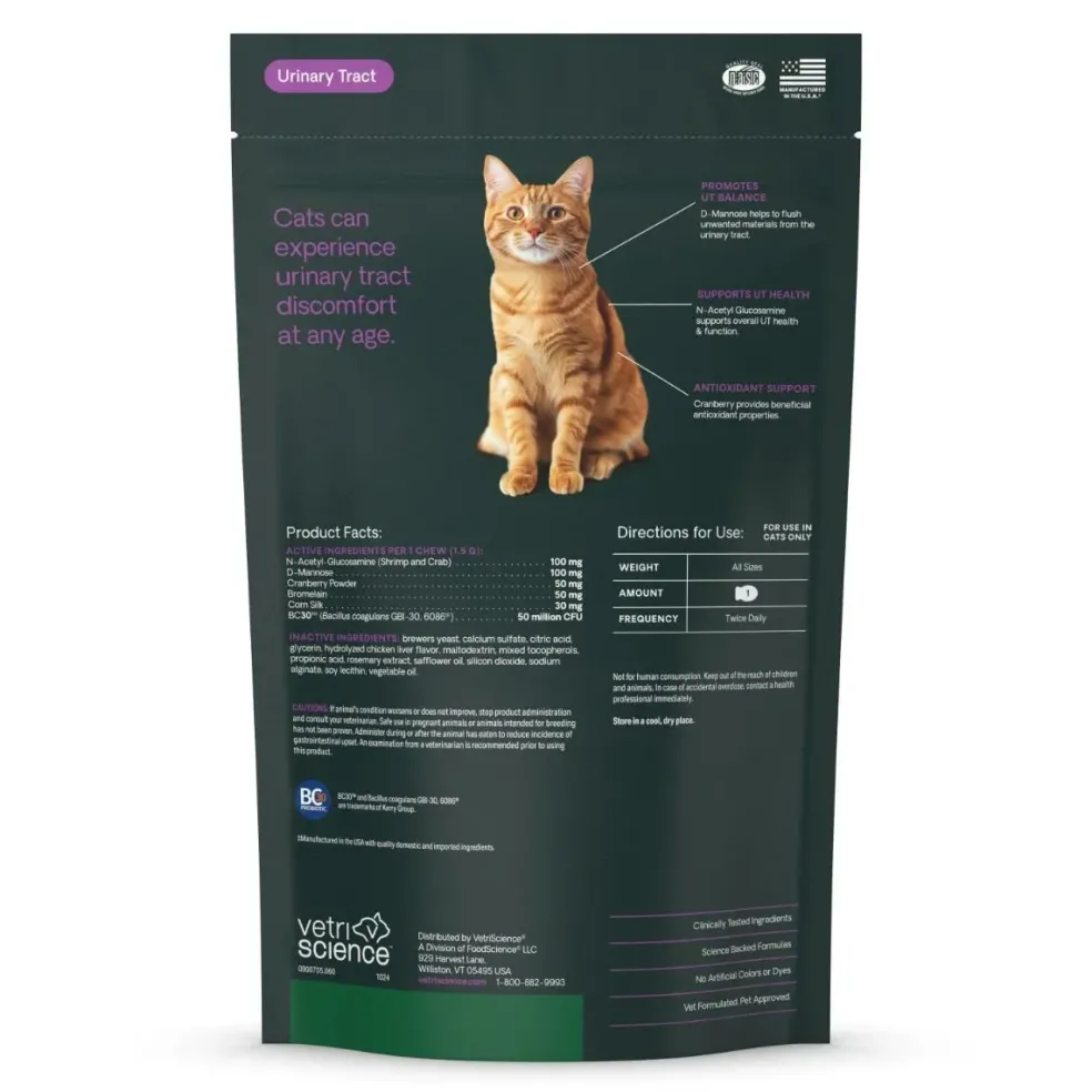 VetriScience UT Strength Urinary Tract Support for Cats (60 Soft Chews)