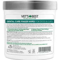 Vet's Best Dental Care Finger Wipes For Dogs & Cats (50 count)