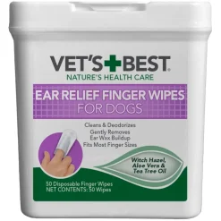 Vet's Best Ear Relief Finger Wipes for Dogs (50 ct)