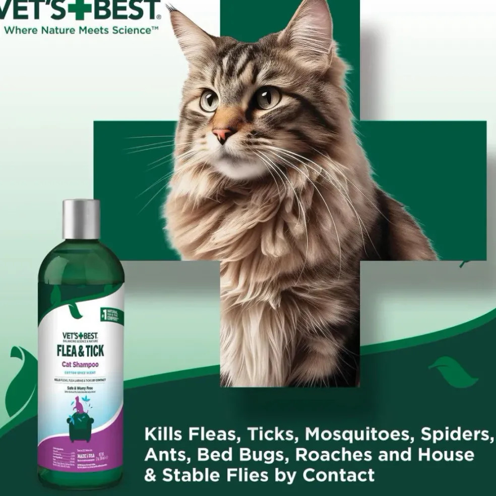 Vet's Best Flea and Tick Shampoo for Cats (12 oz)