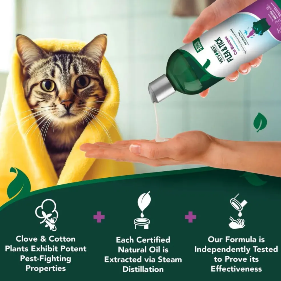 Vet's Best Flea and Tick Shampoo for Cats (12 oz)
