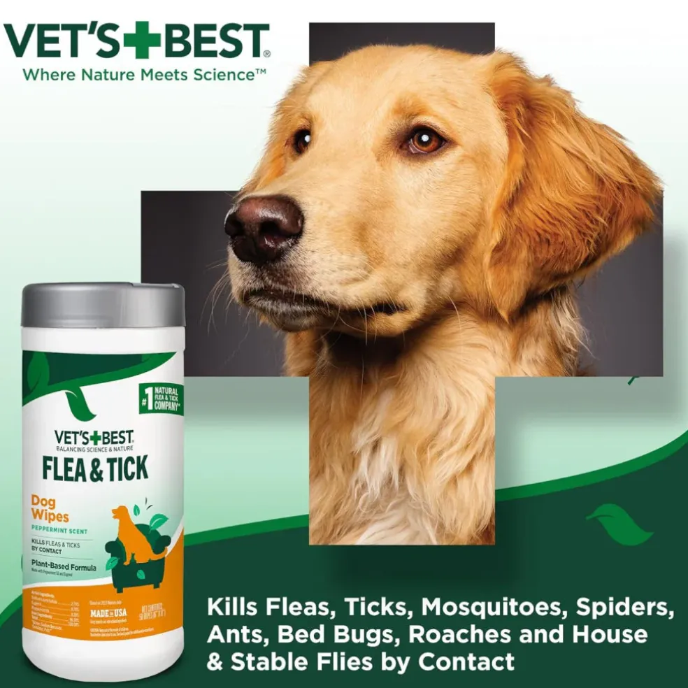 Vet's Best Flea and Tick Wipes for Dogs (50 ct)