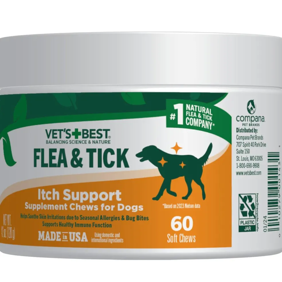 Vet's Best Flea & Tick Itch Support Supplement for Dogs (60 soft chews)