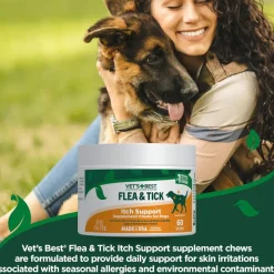 Vet's Best Flea & Tick Itch Support Supplement for Dogs (60 soft chews)