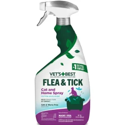 Vet's Best Flea & Tick Spray For Cat and Home - Cotton Spice Scent (32 oz)