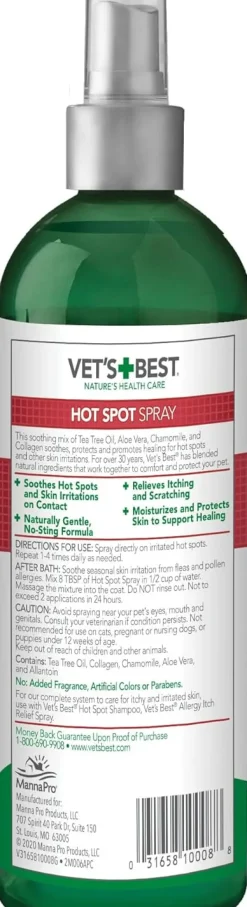 Vet's Best Hot Spot Itch Relief Spray For Dogs