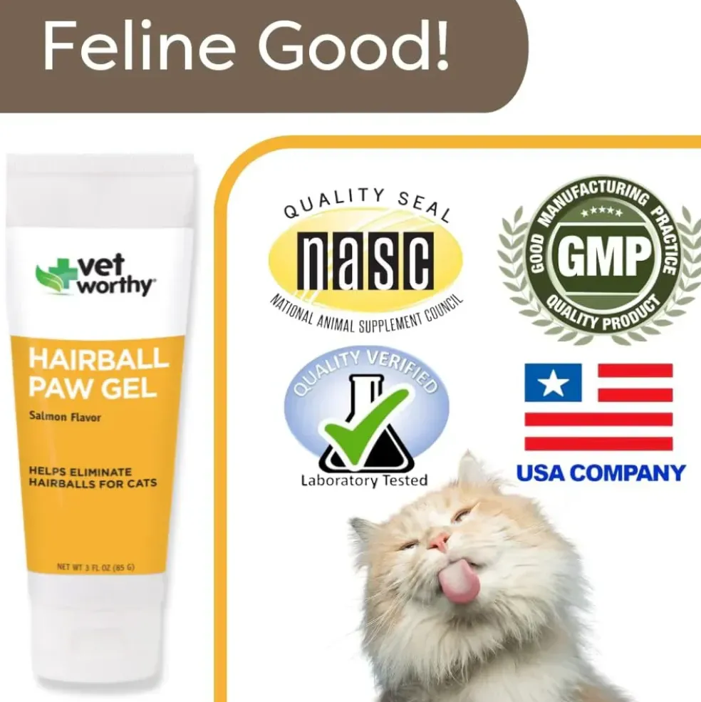 Vet Worthy Hairball Paw Gel for Cats, 5-oz
