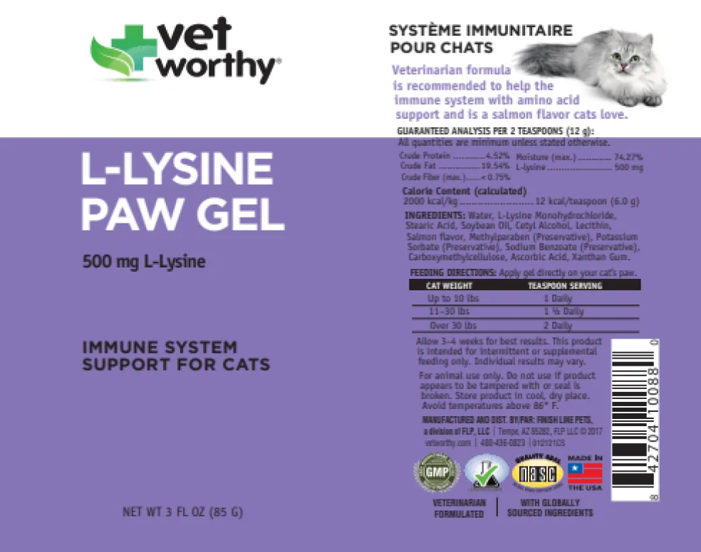 Vet Worthy L-Lysine Paw Gel for Cats 3 oz