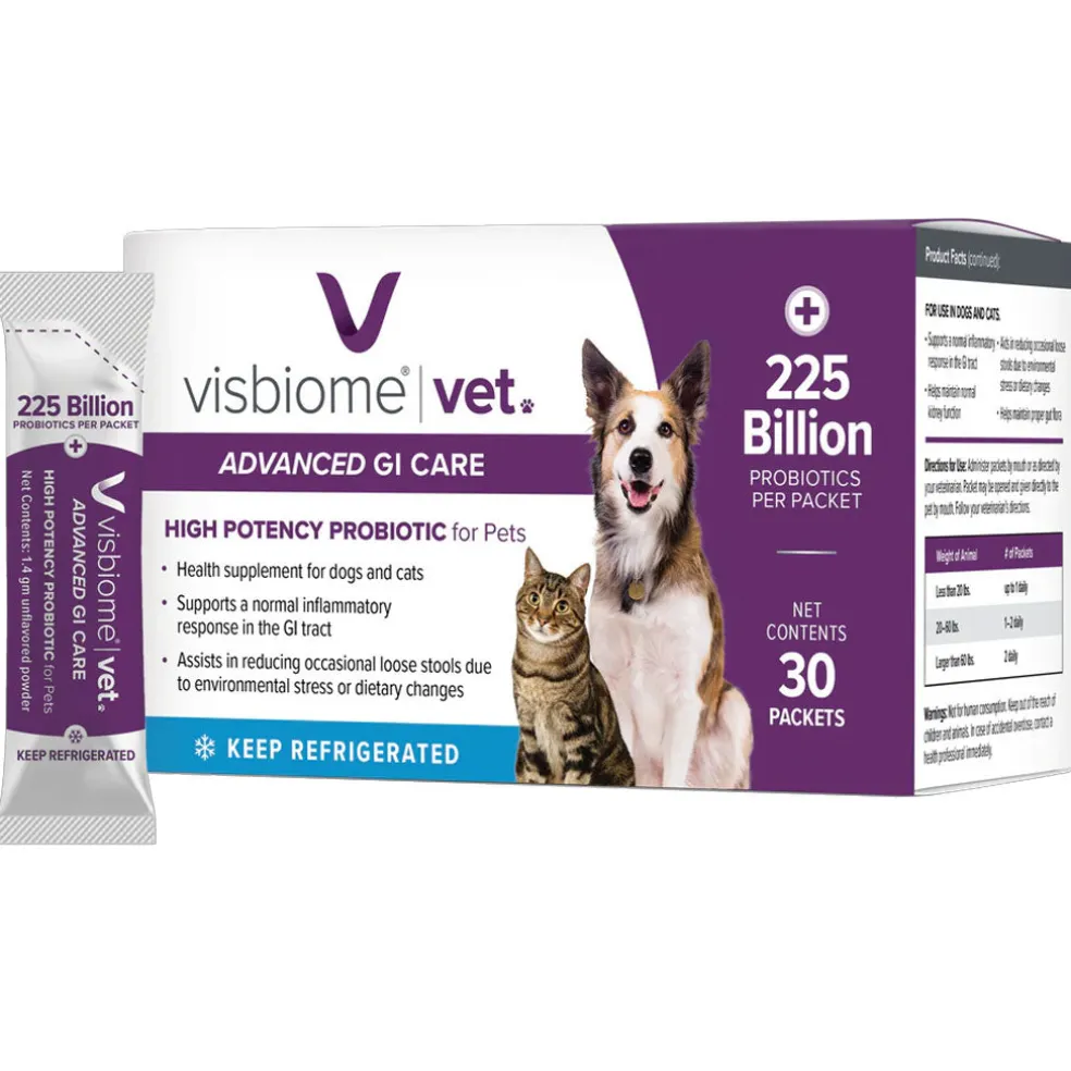 Visbiome Vet High Potency Probiotic Packets for Dogs & Cats, 30-count