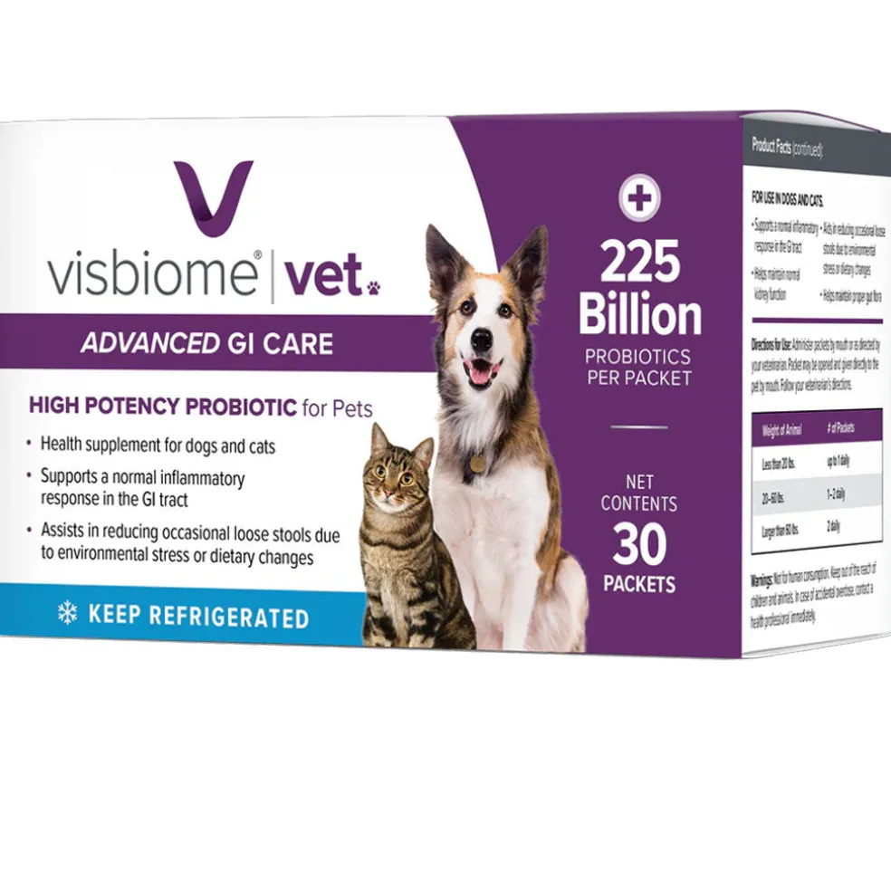 Visbiome Vet High Potency Probiotic Packets for Dogs & Cats, 30-count
