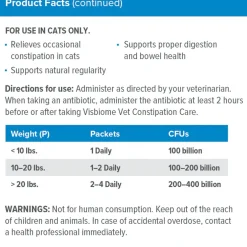 Visbiome Vet High Potency Probiotic Packets Constipation Care for Cats, 30-count
