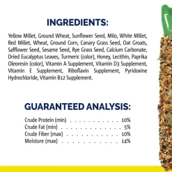Vitakraft Crunch Sitcks Golden Honey Flavor Treats for Cockatiels, 2 Sitcks