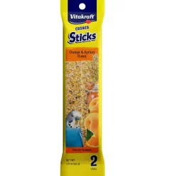 Vitakraft Crunch Sticks Orange & Apricot Flavor Treats for Parakeets, 2 Sitcks