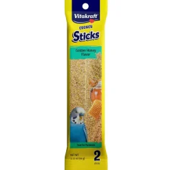 Vitakraft Curnch Sitcks Golden Honey Flavor Treats for Parakeet, 2 Sitcks