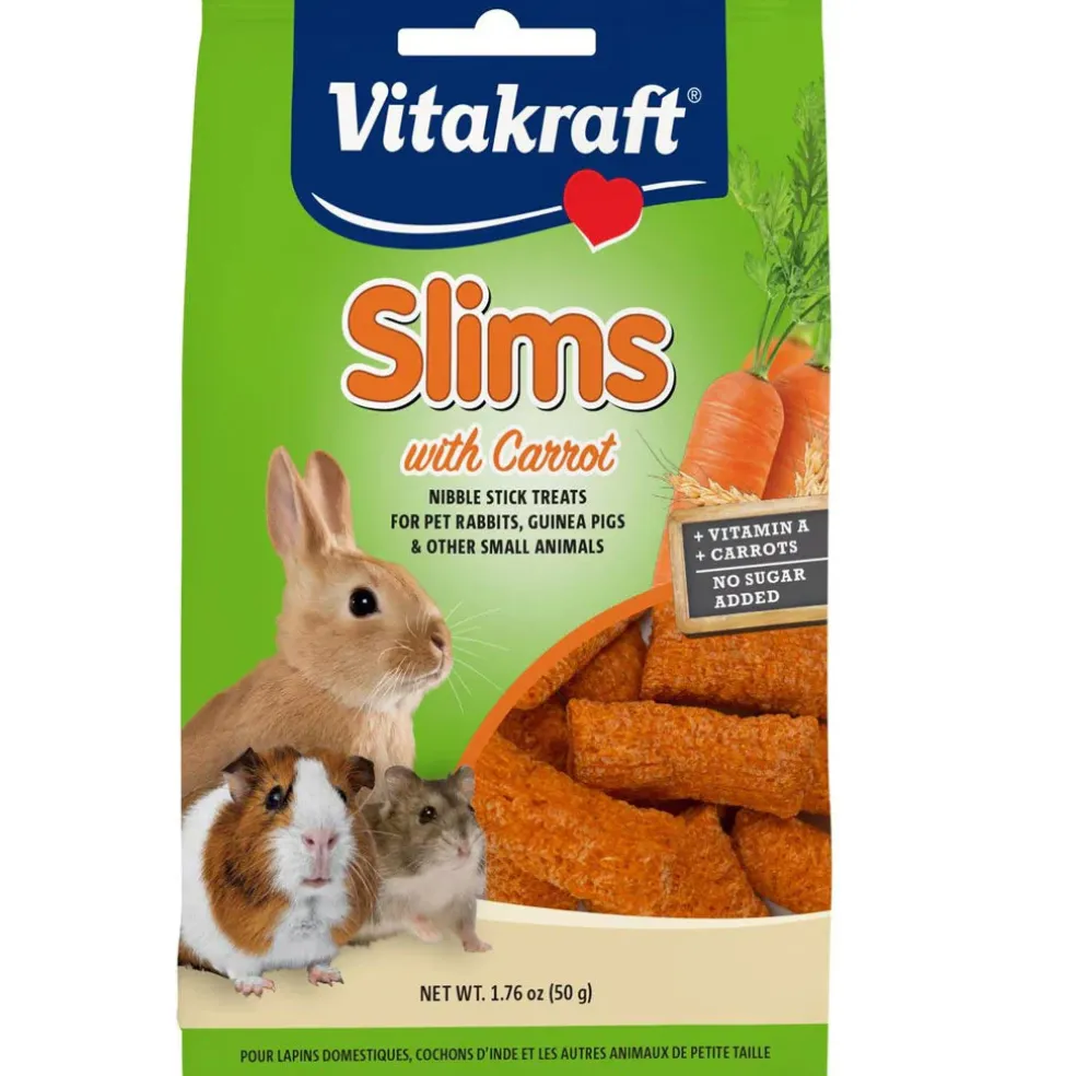 Vitakraft Slims with Carrot Nibble Stick Treats for Rabbits, Guinea Pigs & Other Small Animals