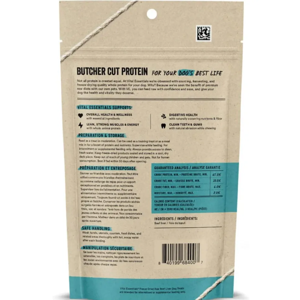 Vital Essentials Freeze-Dried Raw Beef Liver Treats For Dogs